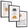 Zestaw obrazy w ramie, plakaty - abstrakcja, geometryczne, linie - rama czarna
