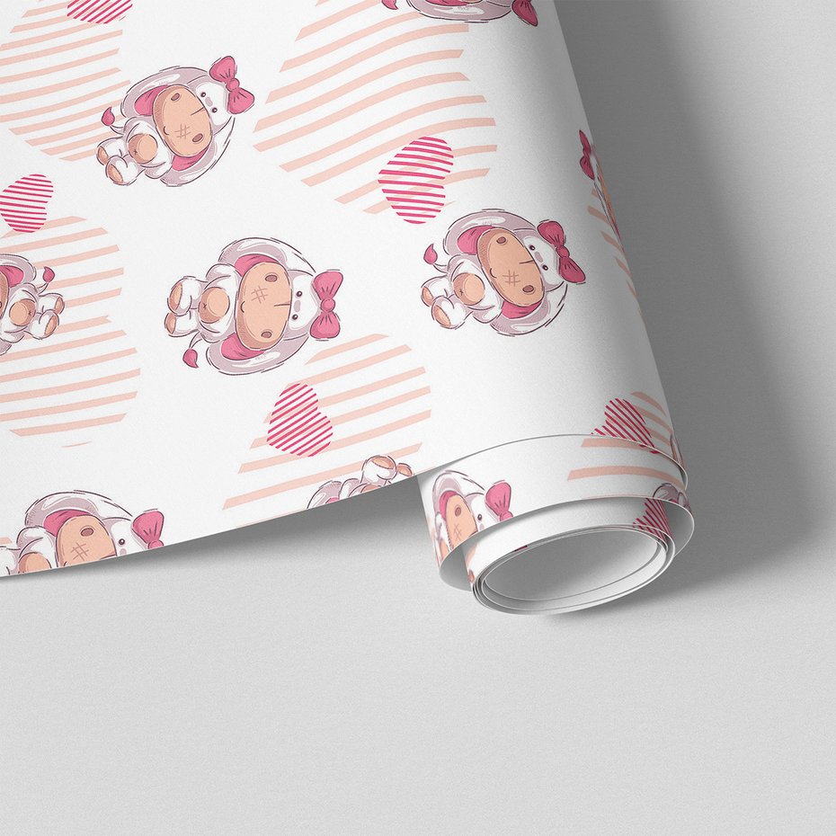 Tapeta - dziecięca, zwierzęta, serca, tło