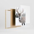 Zestaw obrazy w ramie, plakaty - zwierzęta, zima, śnieg - rama drewno