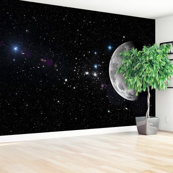 Fototapeta - kosmos, księżyc, gwiazdy