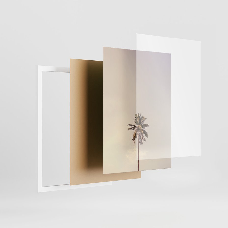 Zestaw obrazy w ramie, plakaty - plaża, morze, palmy - rama biała