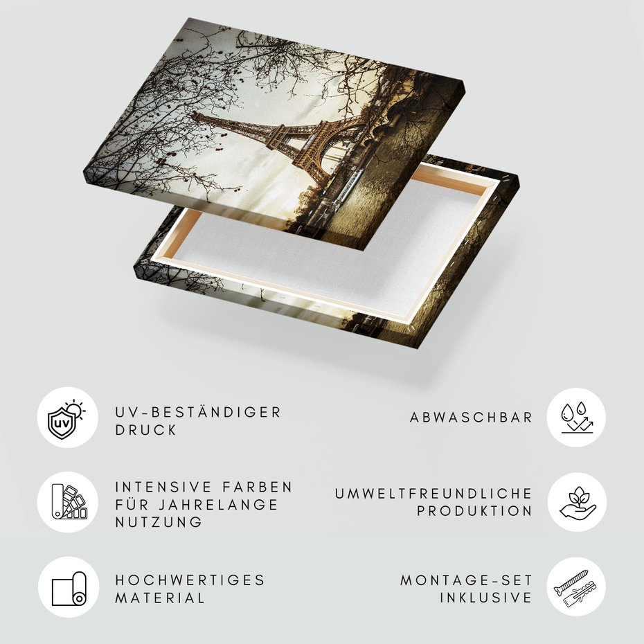 Obraz na płótnie - Paryż, Wieża Eiffla, Sekwana