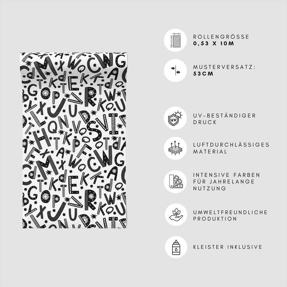 Tapeta - alfabet, litery, gwiazdy