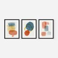 Zestaw obrazy w ramie, plakaty - abstrakcja,geometryczne,pastelowe - rama czarna
