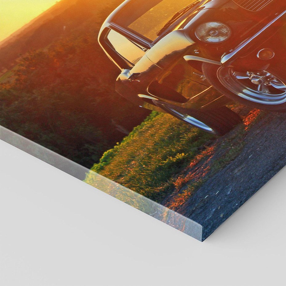 Obraz na płótnie - Mustang, Samochód, Zachód słońca