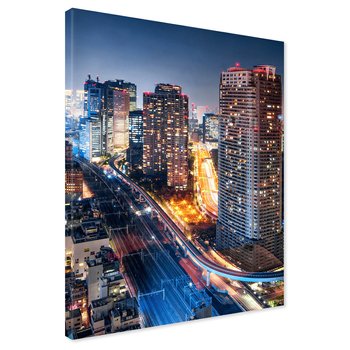 Obraz na płótnie - miasto, noc, budynki