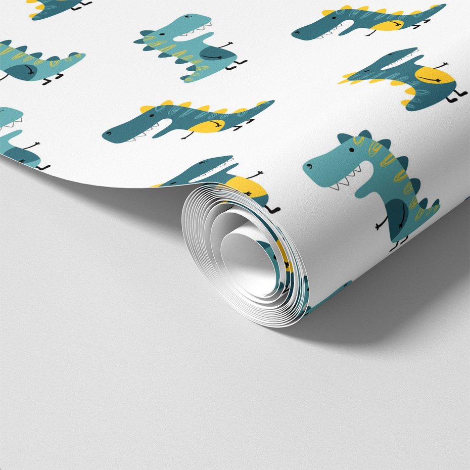 Tapeta - dziecięca, dinozaury, ilustracja, wzór