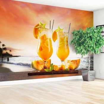 Fototapeta - koktajle, owoce, plaża