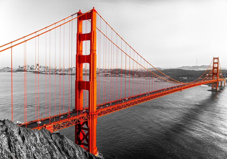 Fototapeta - most, miasto, woda