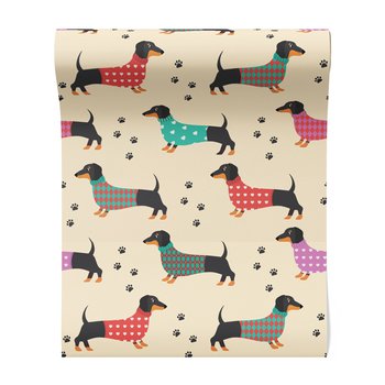 Tapeta - dziecięca, pies, ubranie, wzór