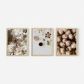 Zestaw obrazy w ramie, plakaty - kwiaty, róże, bukiet - rama drewno
