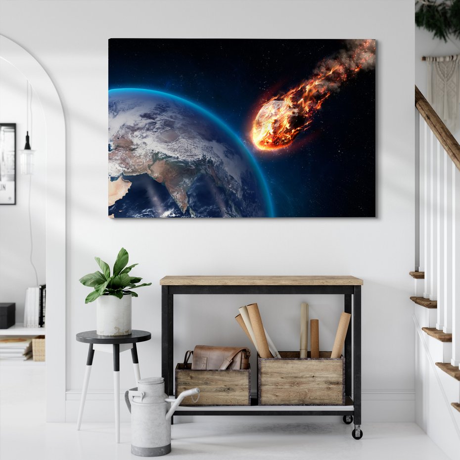 Obraz na płótnie - Kosmos, Asteroida, Ogień
