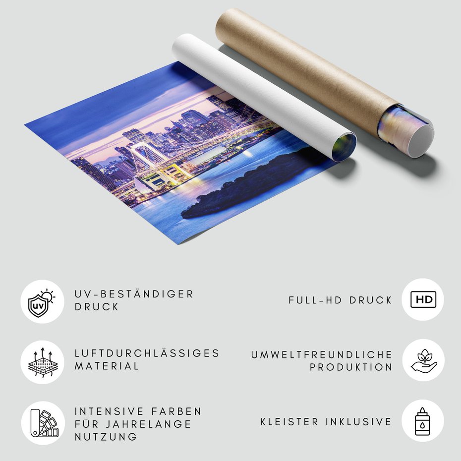 Fototapeta - most, miasto, noc