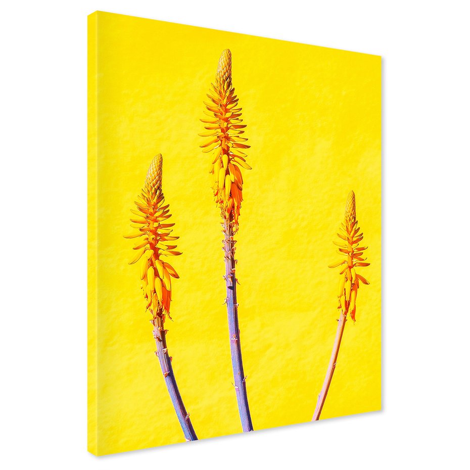 Obraz na płótnie - kwiaty, abstrakcja, żółty