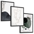 Zestaw obrazy w ramie, plakaty - abstrakcja,minimalizm,linie - rama czarna