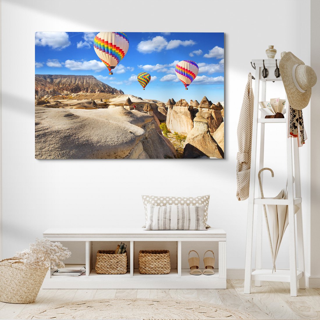 Obraz na płótnie - balony, krajobraz, Kapadocja