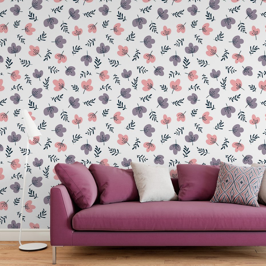 Tapeta - kwiaty, liście, tło