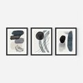 Zestaw obrazy w ramie, plakaty - abstrakcja, kształty, geometria - rama czarna