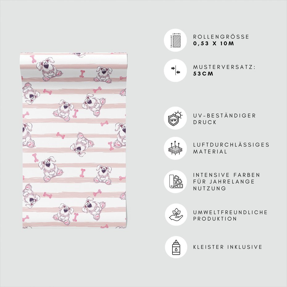 Tapeta - dziecięca, pieski, kości, tło