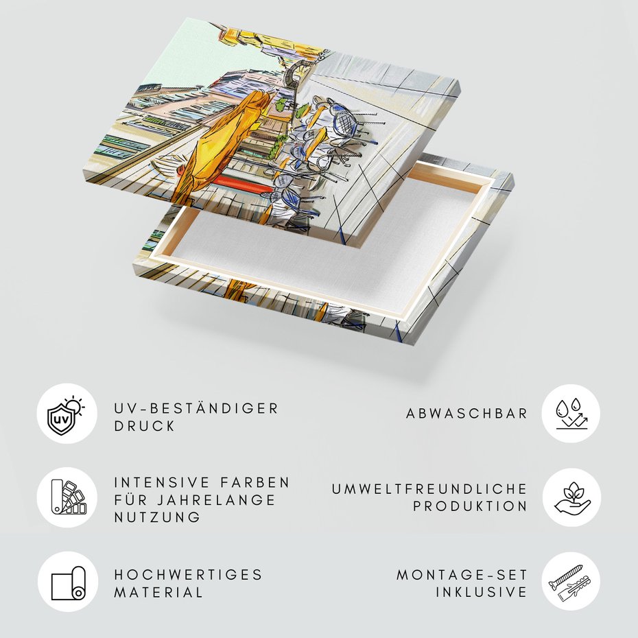 Obraz na płótnie - miasto,ulica,kawiarnia