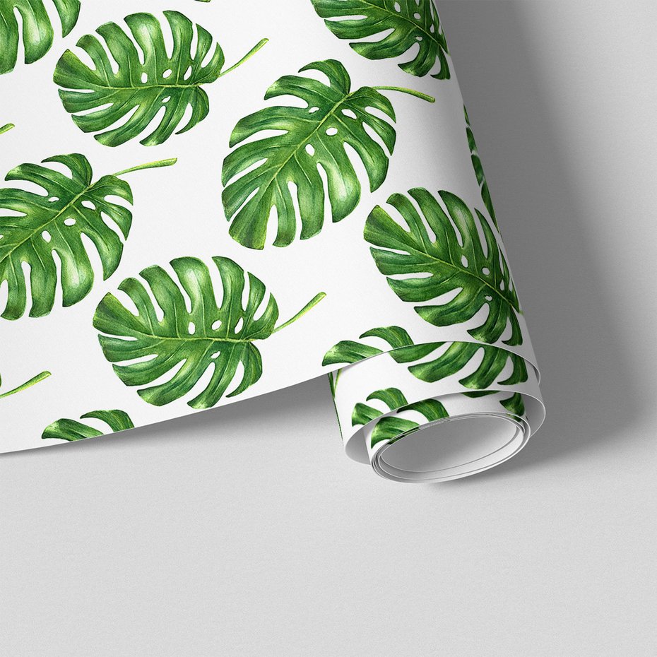 Tapeta - liście, monstera, wzór