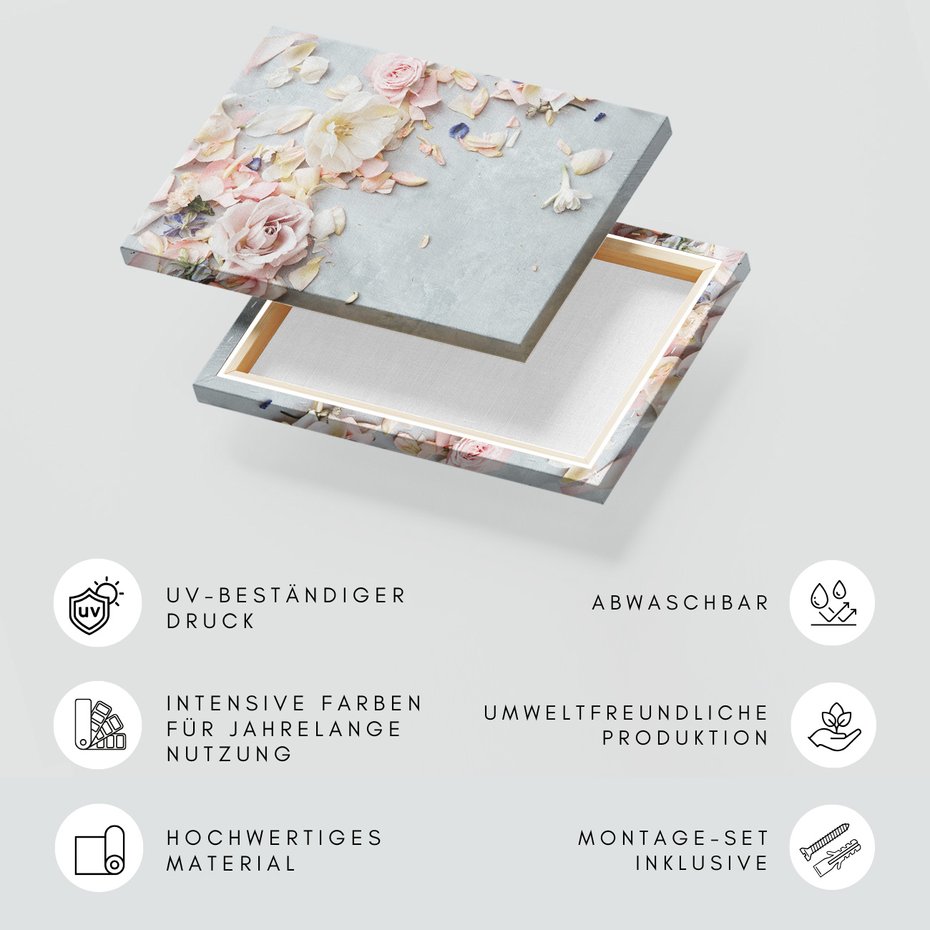 Obraz na płótnie - kwiaty, płatki, pastelowe