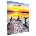 Obraz na płótnie - pomost, zachód słońca, woda