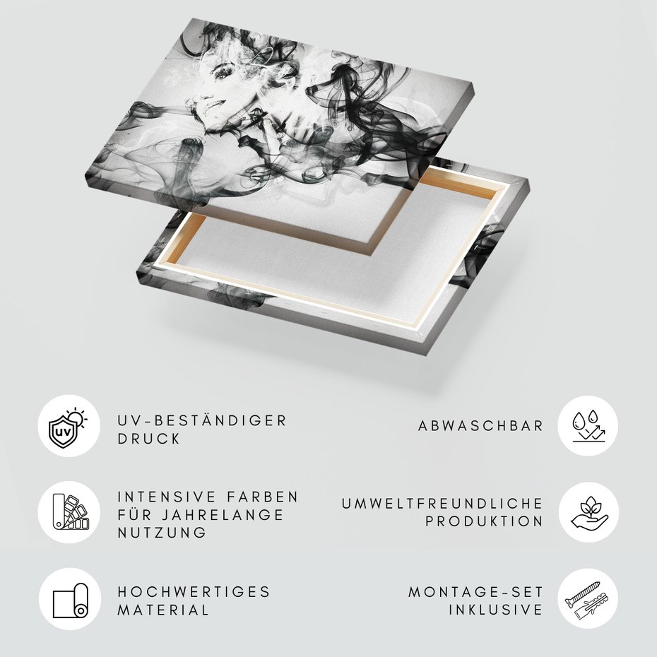 Obraz na płótnie - dym, twarz, portret