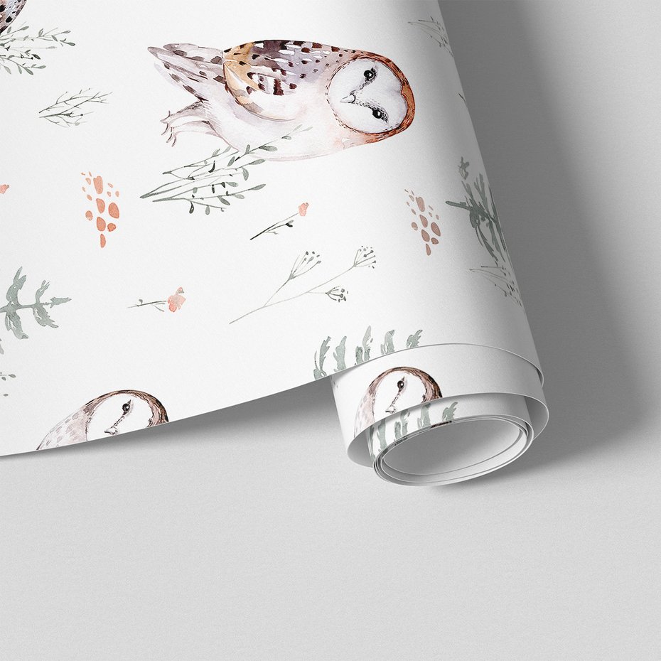 Tapeta - sowa, las, gałązka