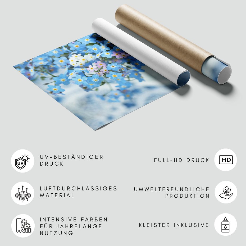 Fototapeta - kwiaty, niezapominajki, wiosna