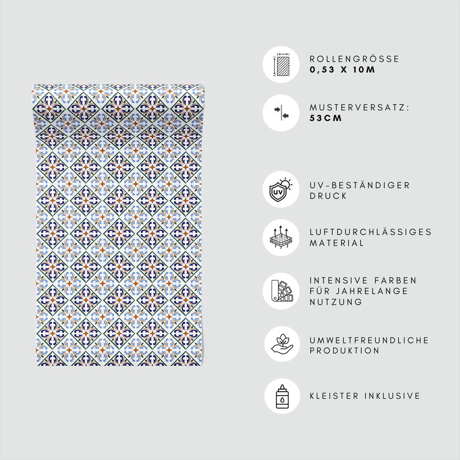 Tapeta - ornament, geometria, płytki