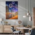 Obraz na płótnie - miasto, fajerwerki, noc