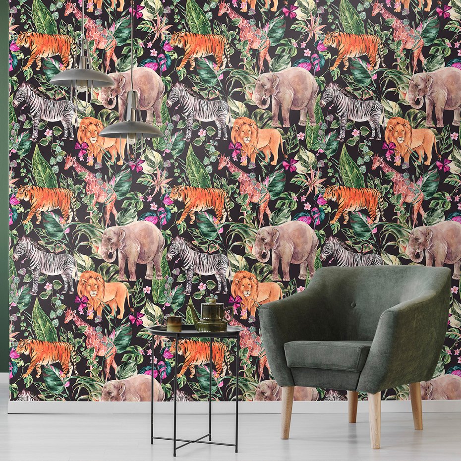 Tapeta - zwierzęta, liście, dżungla