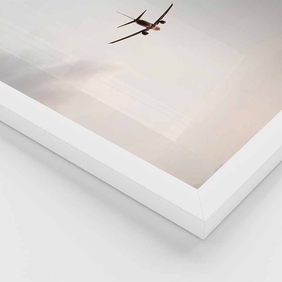 Zestaw obrazy w ramie, plakaty - podróże,wakacje,samolot - rama biała