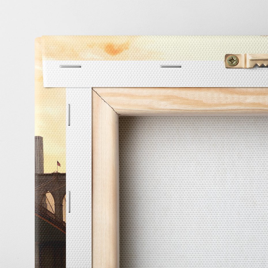 Obraz na płótnie - Brooklyn Bridge, miasto, woda