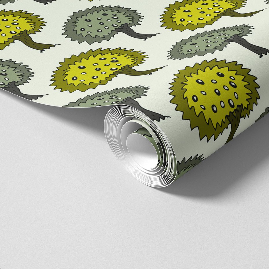 Tapeta - dziecięca, drzewa, wzór,