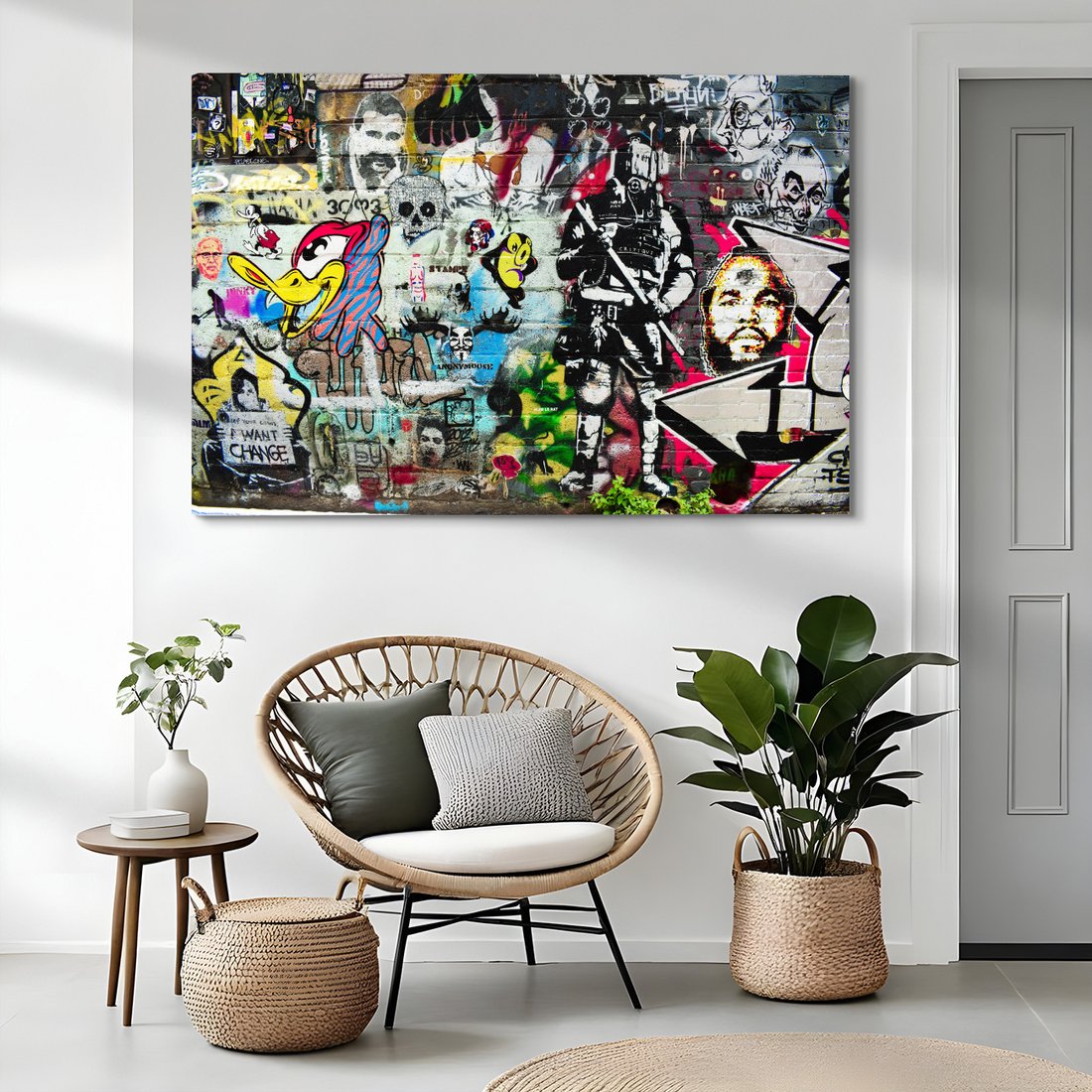 Obraz na płótnie - graffiti, ściana, sztuka