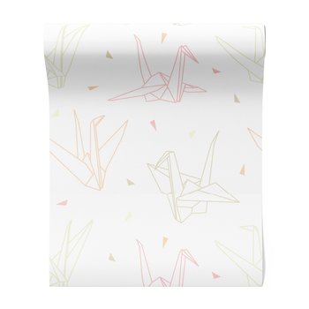 Tapeta - origami, żurawie, trójkąty