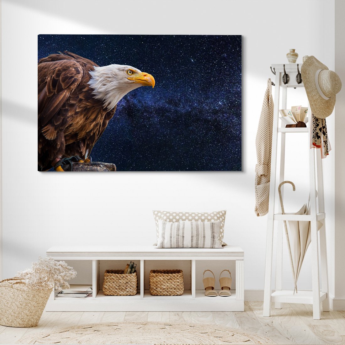 Obraz na płótnie - orzeł, ptak, gwiazdy
