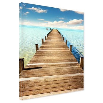 Obraz na płótnie - drewno, morze, pomost