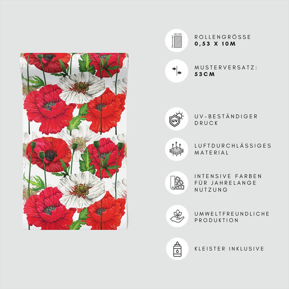 Tapeta - maki, liście, pąki