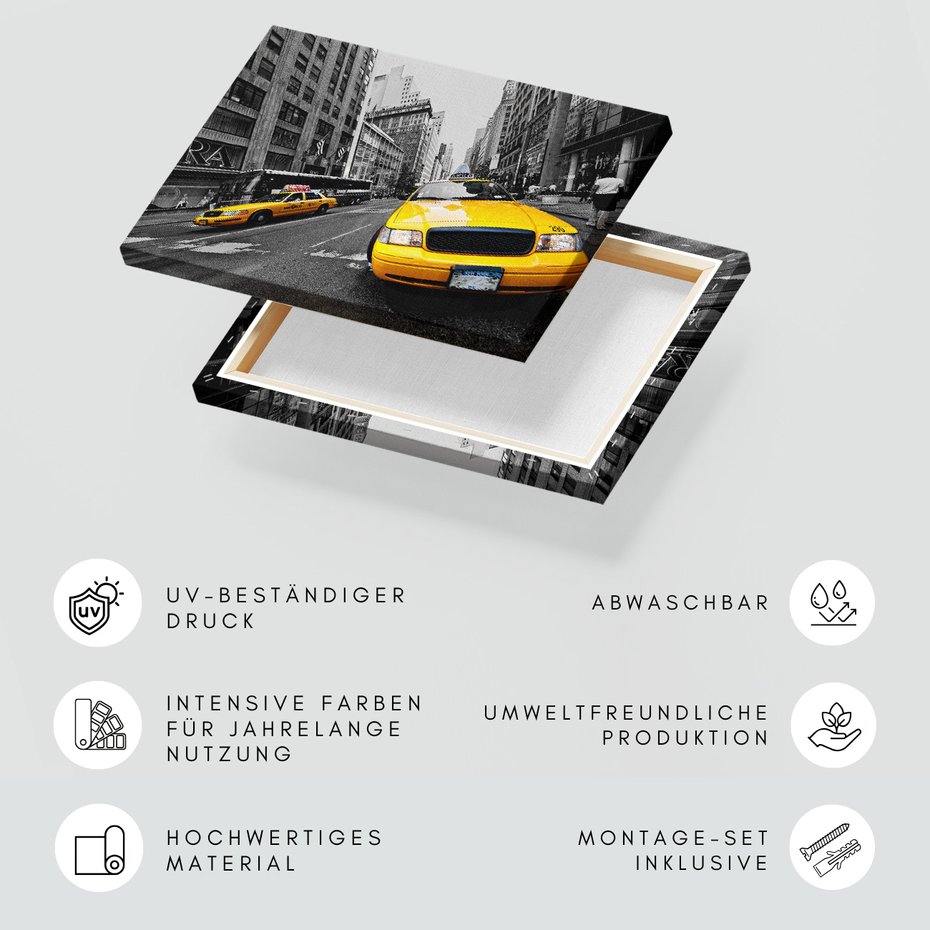 Obraz na płótnie - taxi, miasto, ulica