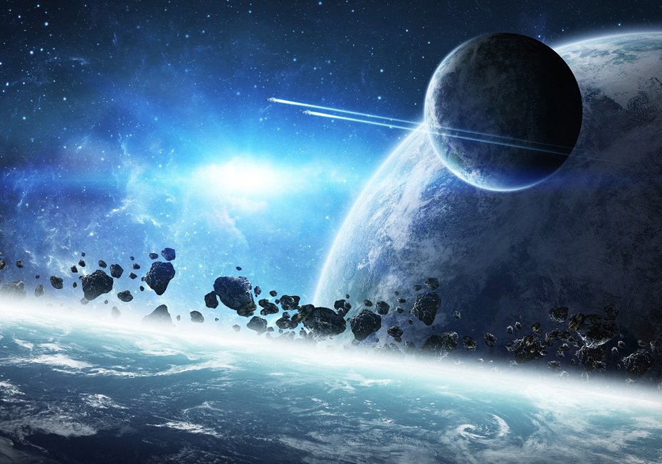 Fototapeta - kosmos, planety, asteroidy