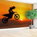 Fototapeta - motocykl, skok, sylwetka
