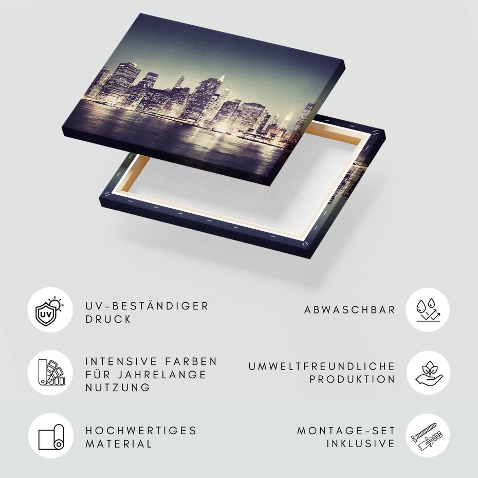 Obraz na płótnie - miasto, noc, woda