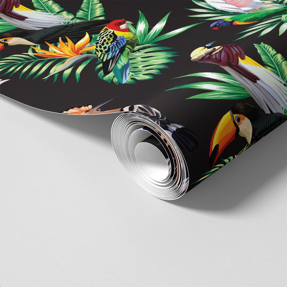 Tapeta - ptaki, liście, tropiki