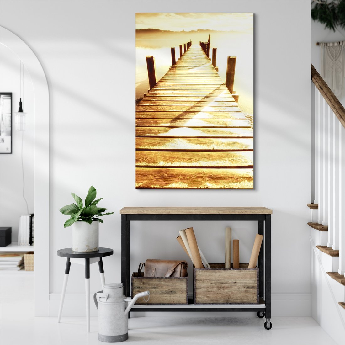 Obraz na płótnie - pomost, jezioro, drewno