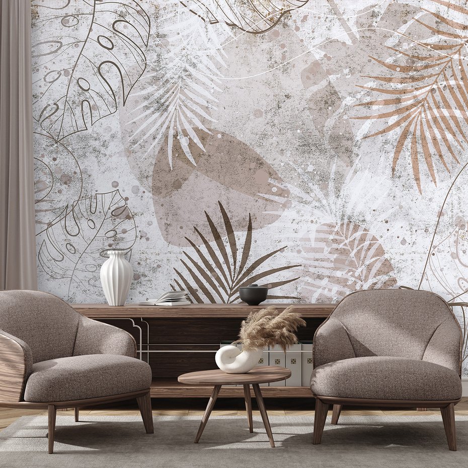 Fototapeta - loft, abstrakcja, liście