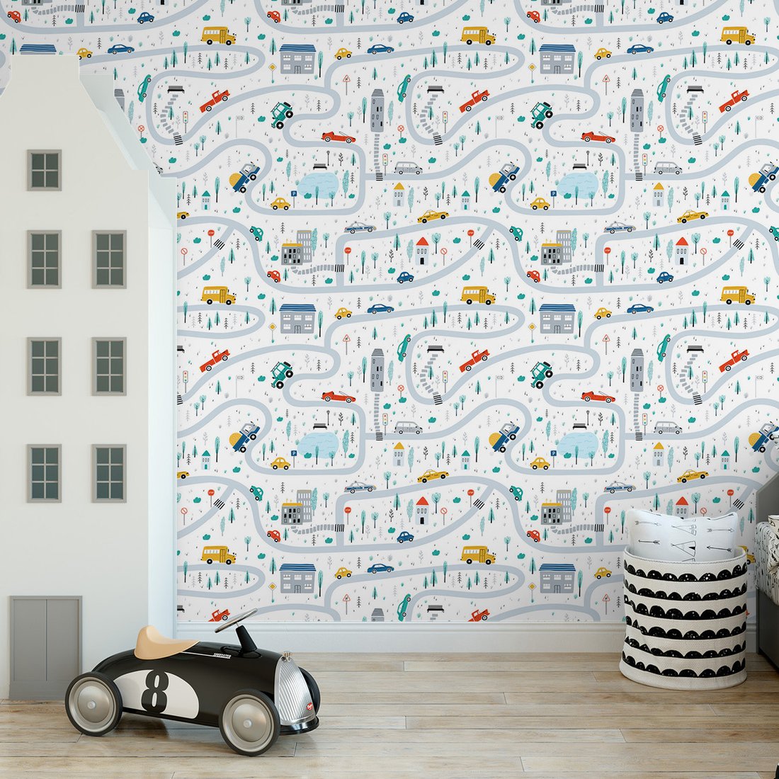 Tapeta - dziecięca, miasto, ulice