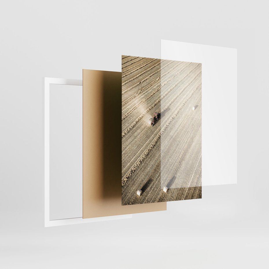 Zestaw obrazy w ramie, plakaty - ziemia, traktor, kora - rama biała